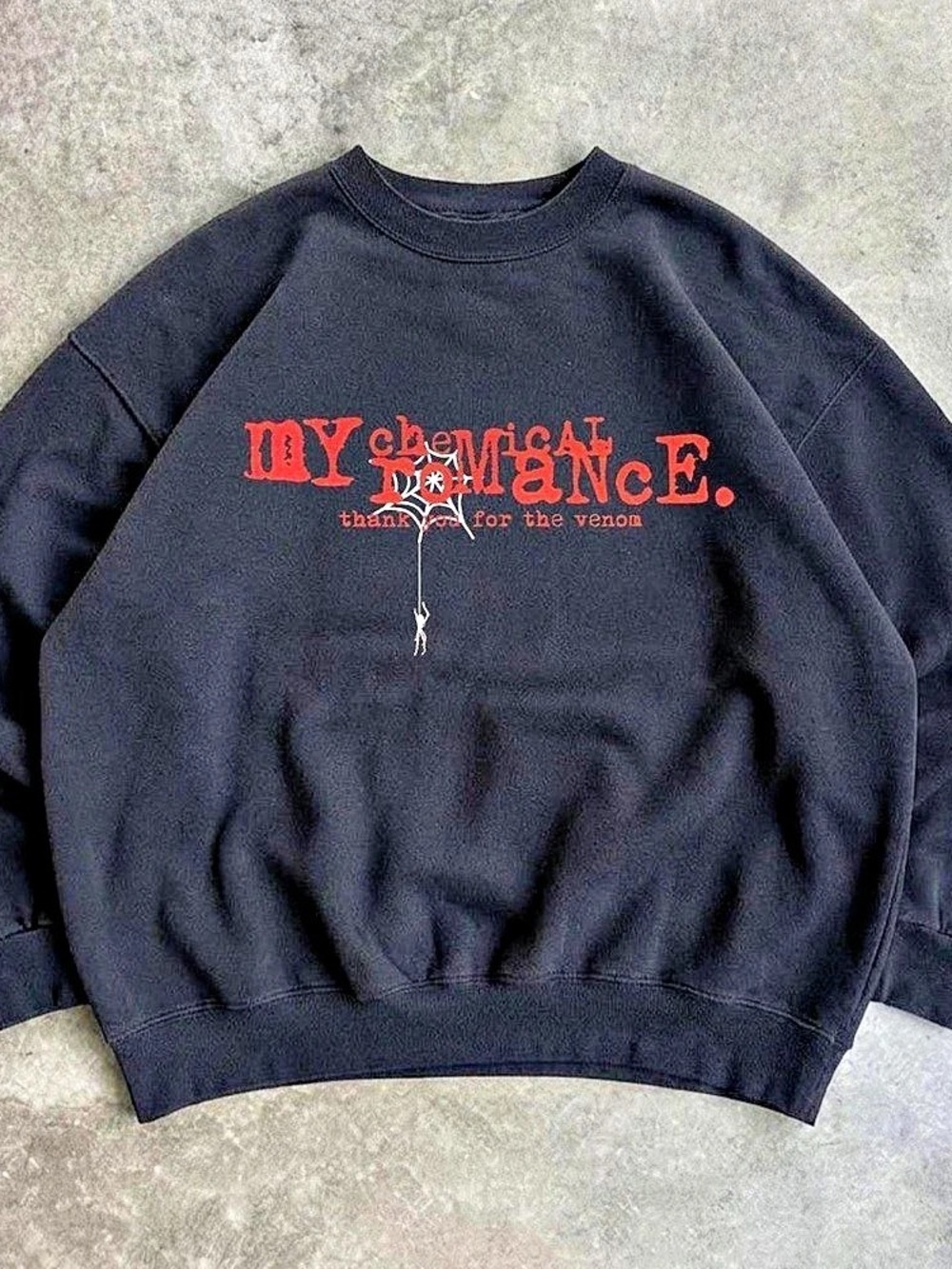 My Chemical Romance Thank You For The Venom Spiderweb Sweatshirt Black